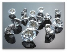picture of many synthetic diamonds