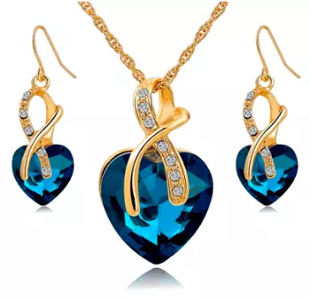 Picture of a stunning digitally design blue heart-shaped pendant