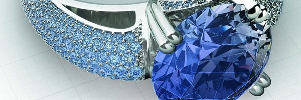 Intermediate 3D Modelling Blue Diamond Ring