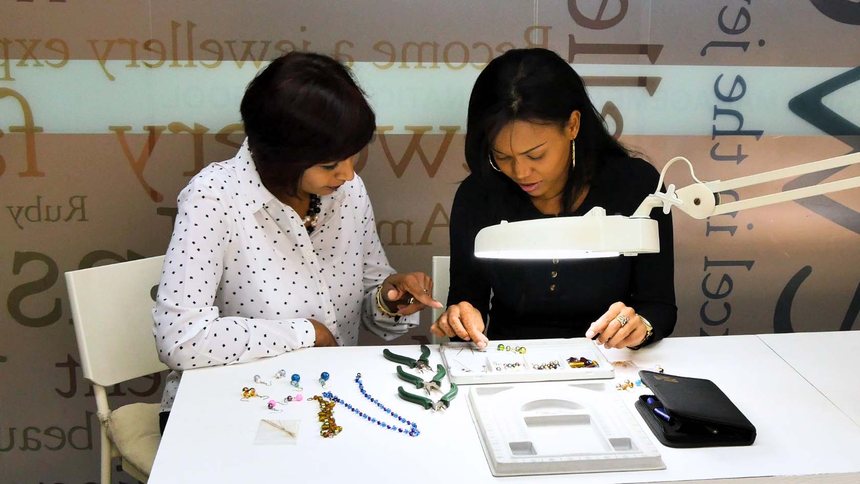 Fashion Jewellery Making instructor and student
