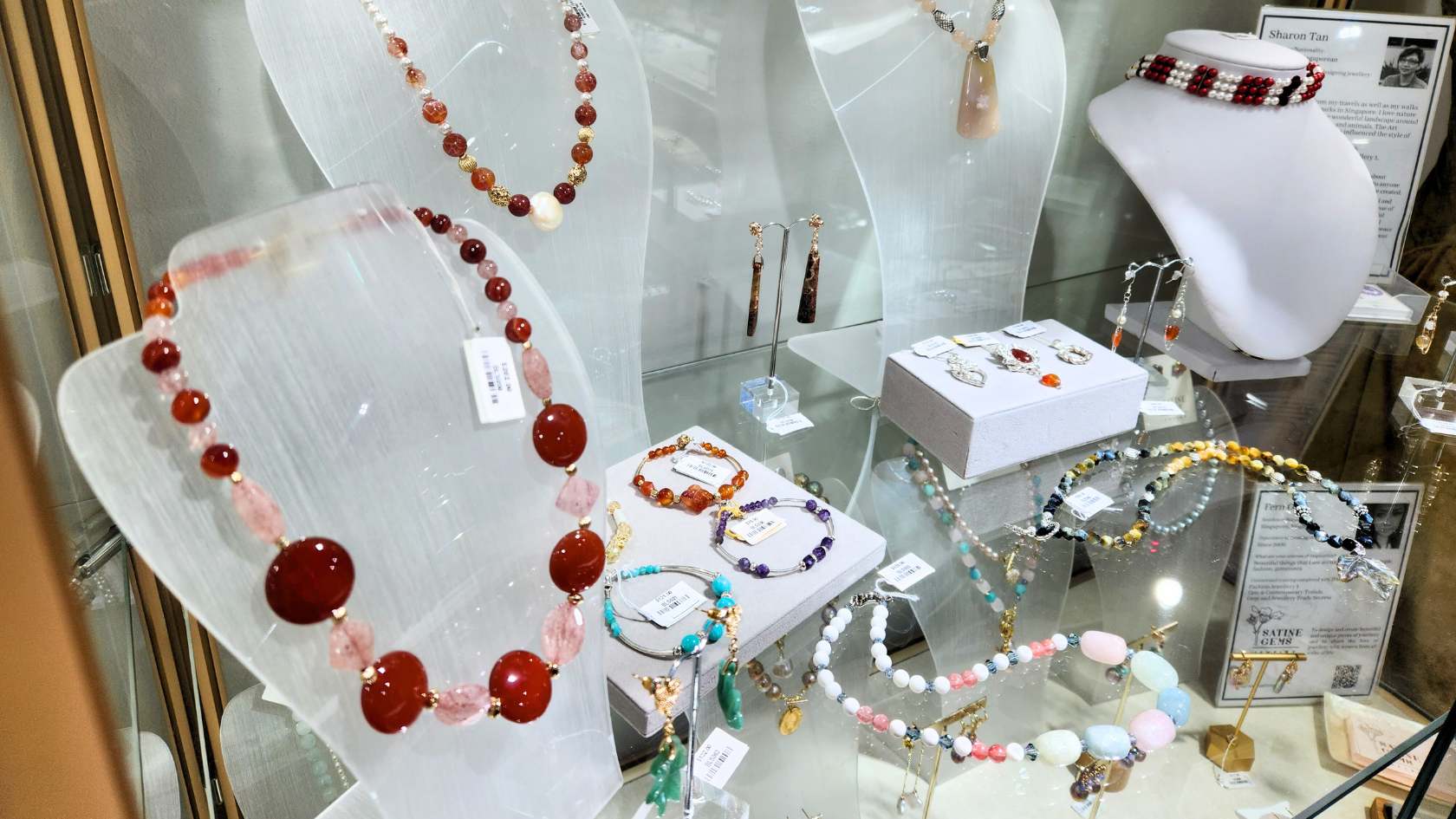 Fashion Jewellery 100 beads on display