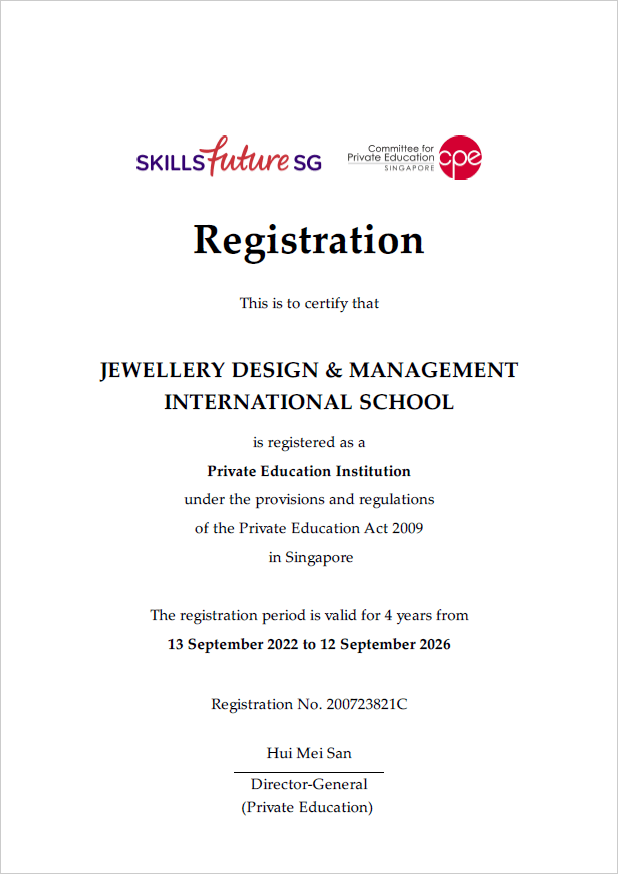JDMIS CPE jewellery training Certification 2022