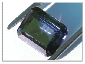 Picture of a blue-colored assembled gem