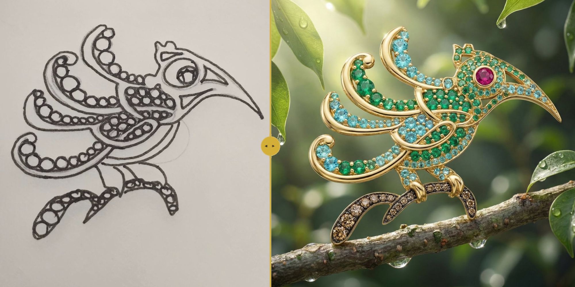 Example of combining design and foundational knowledge into lifelike jeweller!